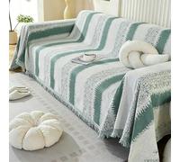 Plaid pour canapé Grand 1/2/3/4 Places, Couverture Douce réversible Polyvalente pour canapé, Couverture légère décorative pour Chaise, canapé-lit,Vert,180 * 480cm