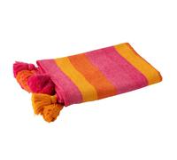 Plaid Rayé à Pompons Polly 130x180cm Multicolore