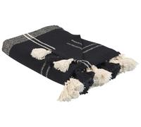 Plaid Rectangulaire 130 x 170 cm Coton Motif en Damier Noir Kulac