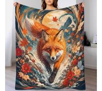Plaid renard, Microfibre Polaire pour Canapé et Lit | 60x80inch Douce, microfibre polaire, lavable, respirante, renard, idéal pour offrir