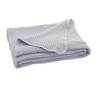 Plaid réversible 125x180 cm JAIPUR coton stone-washed gris perle