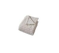 Plaid SELA imitiation fourrure côtélée et flanelle - 150 x 125 cm - Beige