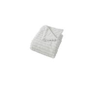 Plaid SELA imitiation fourrure côtélée et flanelle - 150 x 125 cm - Blanc
