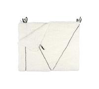 AltoBuy Plaid Sherpa 130x160cm Blanc Motif Géométrique Tressé Noir