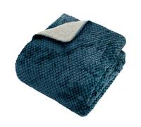 Plaid Sherpa en Flanelle Lyno 130x170cm Bleu