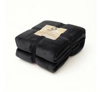 Plaid Sherpa Flanelle 150x200cm - 480GSM - Ultra-Doux & Chaud, Couverture Cocooning pour Canapé & Lit - Gris Anthracite - Déco Arts