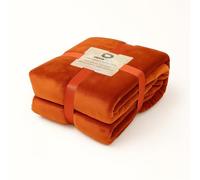 Plaid Sherpa Flanelle 480GSM 150X200 Terracotta