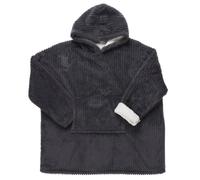Plaid Sweat à Capuche Chevron 85x115cm Gris Foncé