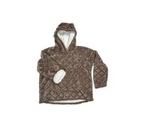 HOME DECO FACTORY Sweat Plaid Embossé Doublure Sherpa Ultra-Doux Marron