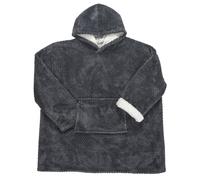 Plaid Sweat à Capuche "Fausse Fourrure" 85x115cm Gris Foncé