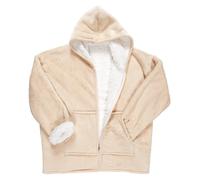 Plaid Sweat à Capuche Fermeture 85x118cm Beige