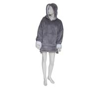 Plaid Sweat Manche Flan 80x115cm Gris Galet