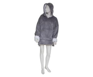 Plaid Sweat Manche Flan 80x115cm Gris Galet