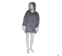 Plaid Sweat Manche Flan 80x115cm Gris Galet