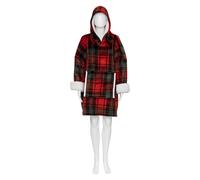 Atmosphera – Plaid à capuche 85 x 118 cm Rouge imprimé tartan