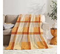 Plaid Tartan écossais 200x230cm Adulte Jaune Couverture Canape Grande Taille, Plaid Doux Flanelle Couverture Lit 2 Personne pour Hiver été Disponible en Toutes Saisons
