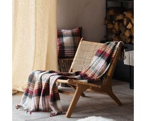 Plaid tartan Ecossais - Effet mohair Bordeaux 127x152 cm