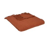 Plaid Terracotta Tissage Fini texturé Aspect Mohair 180 x 130 cm - Atmosphera