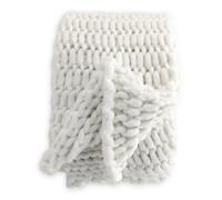 Plaid Tissé Uni Kate 130x170cm Blanc