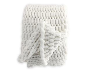 Plaid Tissé Uni Kate 130x170cm Blanc