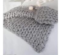 Plaid Tricot Grosse Maille, Super Épais Confortable Chaud Couverture Chenille, Fait Main Laine Couverture Tricotée, Mode Couverture de Canapé Tapis de Yoga Tapis Décoration de Maison Cadeau (Color :
