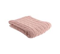 Plaid tricoté coton Present Time Cable Rose 130 cm
