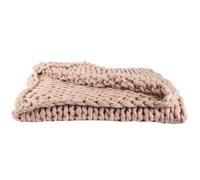 Plaid tricoté grosse maille 120x150 cm CHUNKY Rose