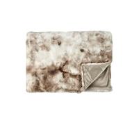 Plaid Ultra Doux 140x200cm Imitation Fourrure Ombrée Coloris Marron et Blanc - FLUFFY - ALTOBUY Blanc G