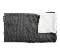Plaid Ultra Doux 140x200cm Imitation Fourrure Texturée Grise et Sherpa - KATSU - ALTOBUY Gris G