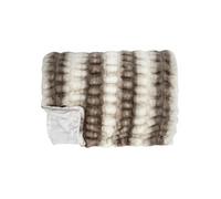 Plaid Ultra Doux 140x200cm Imitation Fourrure Texturée Marron et Crème - ICONIC - ALTOBUY Beige G