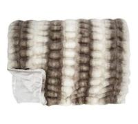 Plaid Ultra Doux 140x200cm Imitation Fourrure Texturée Marron et Crème - ICONIC - ALTOBUY Beige G