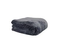 Plaid Ultra Doux 180x220cm Nid d'Abeille Gris Anthracite et Sherpa - GAYA -