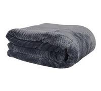 Plaid Ultra Doux 180x220cm Nid d'Abeille Gris Anthracite et Sherpa - GAYA - ALTOBUY Gris G