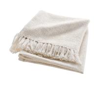 Douceur d'Intérieur, Plaid à Franges (125 x 150 cm) Ziggy Naturel, Coton & Polyester