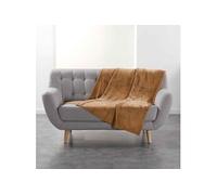 Plaid Uni en Flanelle Flanou 125x150cm Camel