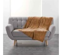Plaid Uni en Flanelle Flanou 125x150cm Camel G