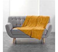 Plaid Uni en Flanelle "Flanou" 125x150cm Ocre Jaune