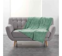 Plaid Uni en Flanelle "Flanou" 125x150cm Sauge Vert G
