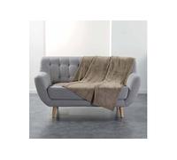 Plaid Uni en Flanelle "Flanou" 125x150cm Taupe