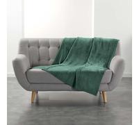 Douceur d'Intérieur, Plaid Doux (125 x 150 cm) Flanou Cedre, Flanelle Unie