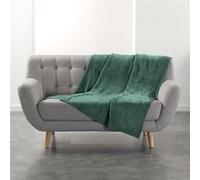 Plaid Uni en Flanelle Flanou 125x150cm Vert Cèdre