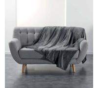 Douceur d'Intérieur Plaid polaire Flanou 180 x 220 cm Gris Polyester 100%