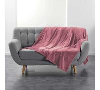 Plaid Uni en Flanelle Flanou 180x220cm Rose