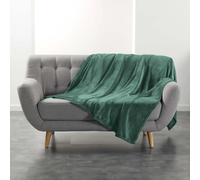 Douceur d'Intérieur – Plaid Flanou Cèdre – Flanelle unie 180 x 220 cm Vert cèdre