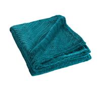 Douceur d'Intérieur – Plaid Nelia en flanelle doux 125 x 150 cm Bleu