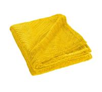 Plaid Uni en Flanelle Nelia 125x150cm Jaune