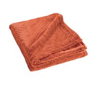 Plaid Uni en Flanelle Nelia 125x150cm Terracotta
