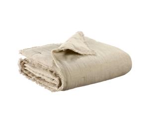 Plaid uni Vivaraise Laly Beige 135x200 cm