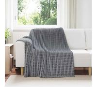 Plaid - VIDAXL - Vidaxl Jeté - Gris foncé - 200 x 150 cm - Polaire légère