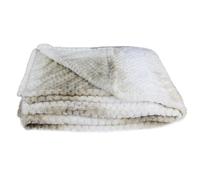 Plaid XXL en polyester 150x200 cm OURAL nid d'abeille dégradé de beige